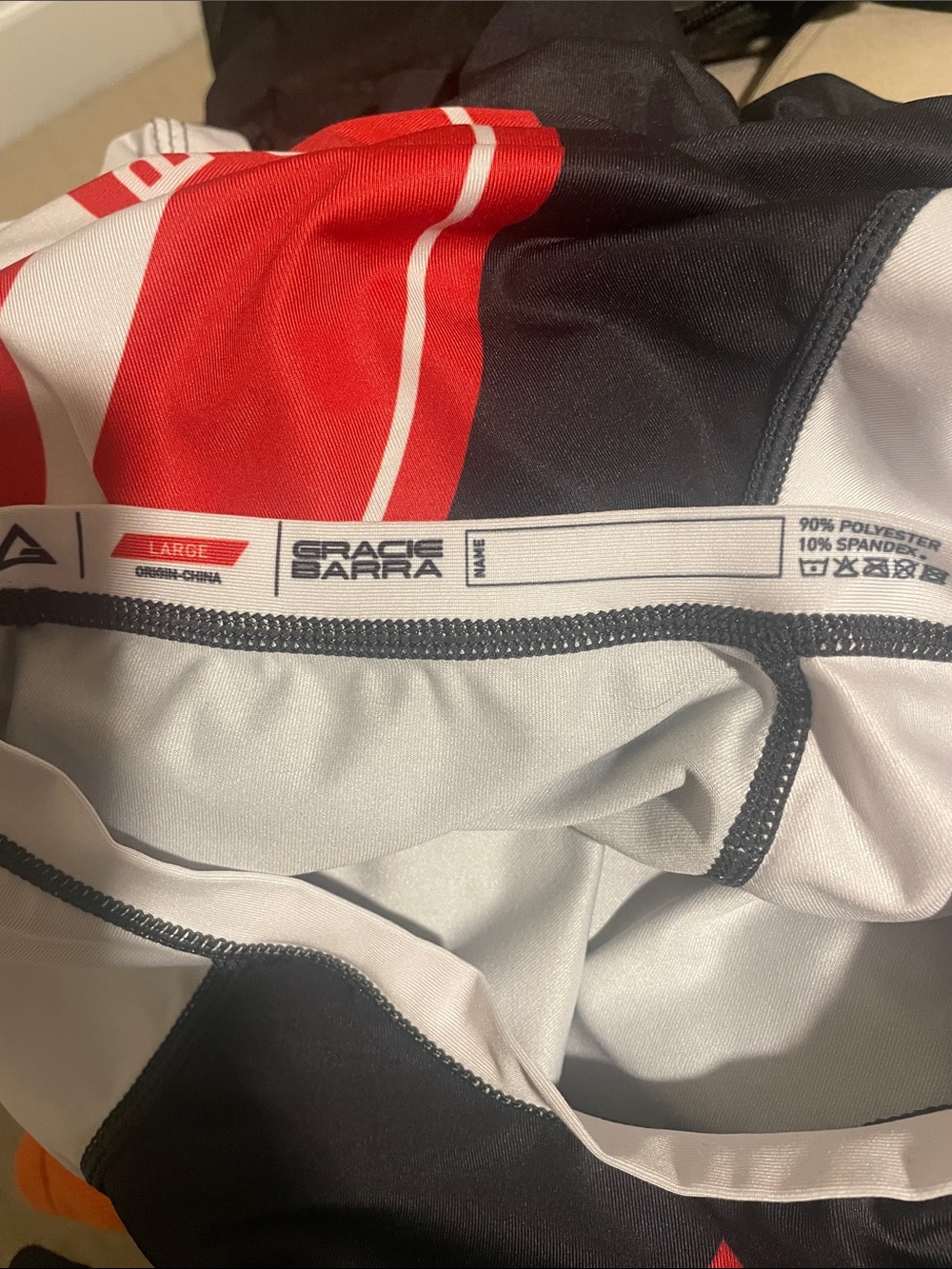 Men’s Gracie Barra Black and White Short Sleeve Performance Tee - Picture 6 of 6